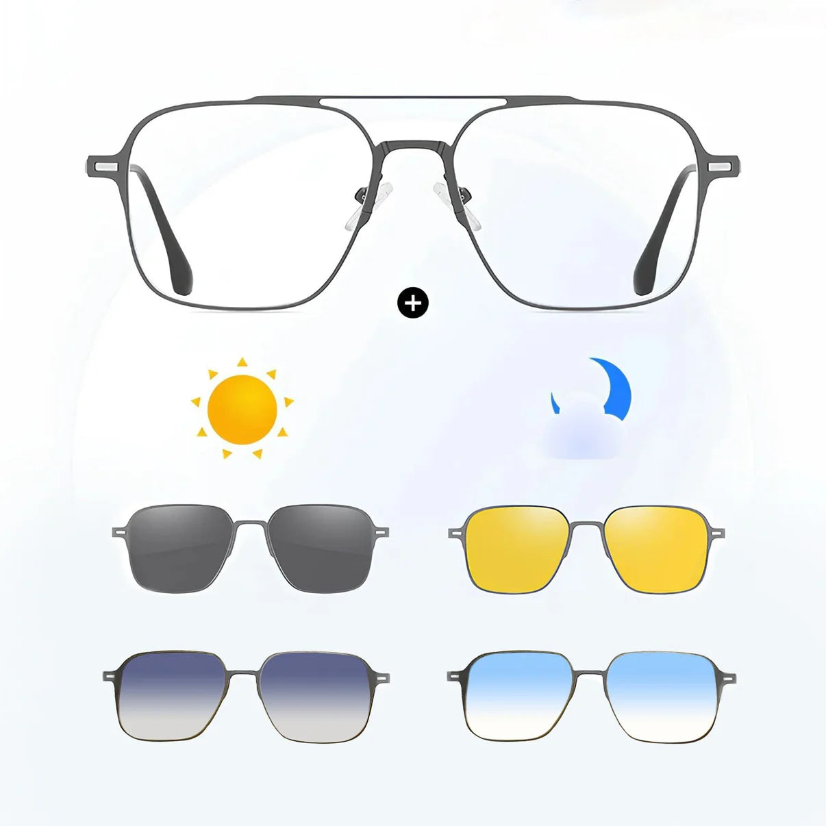 6-In-1 Magnetic Polerized Sunglasses