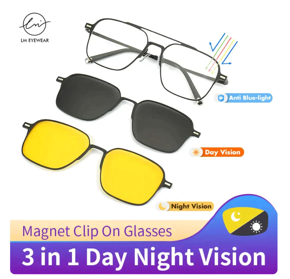 6-In-1 Magnetic Polerized Sunglasses