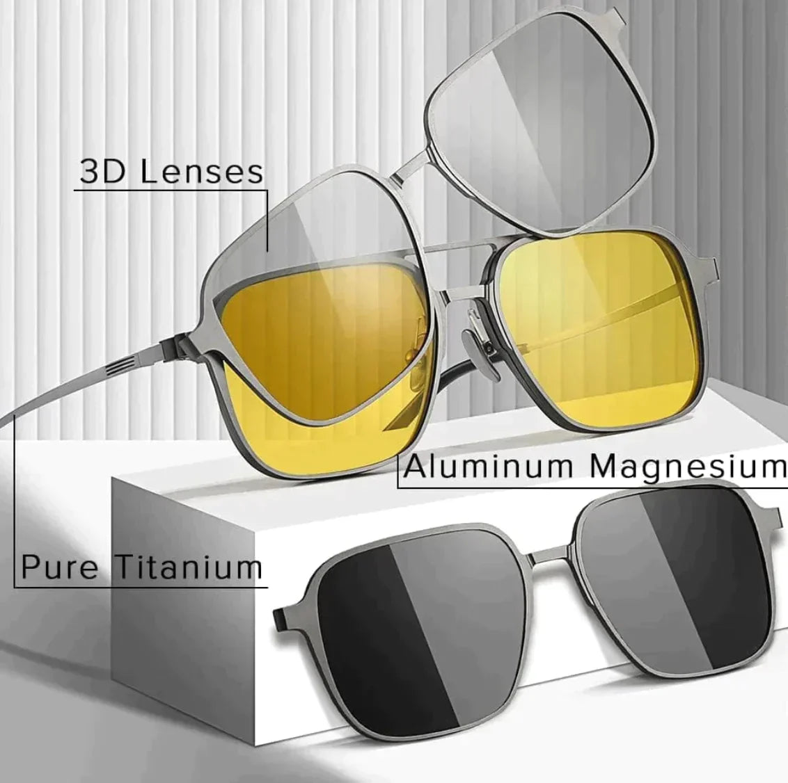 6-In-1 Magnetic Polerized Sunglasses